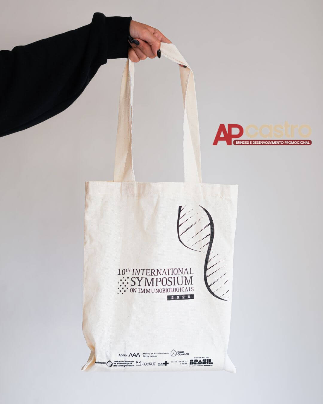 Ecobag de algodão com impressão monocromática de evento